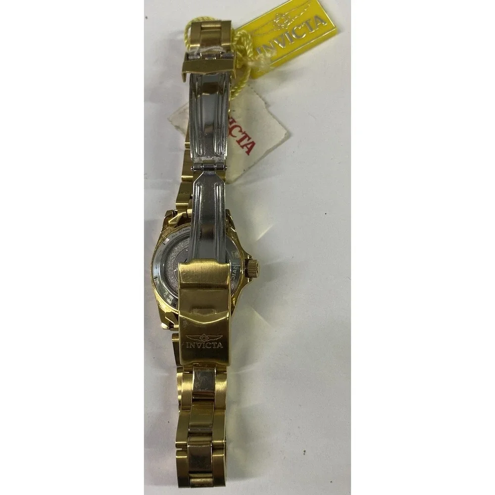 Invicta‎ Pro Diver Water Resistant Wrist Watch 23K Gold Plated-Steel Band Women